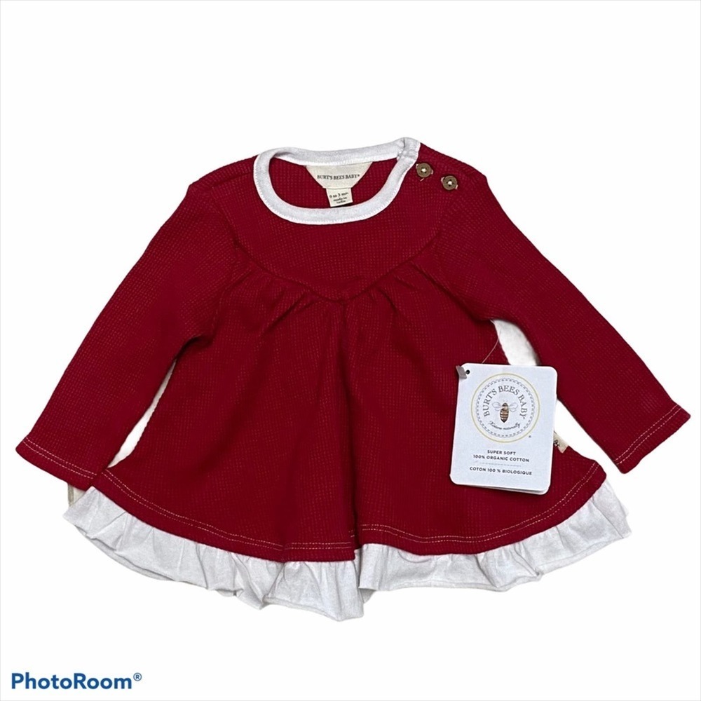 Burt’s Bees Baby Ruffled Thermal Tunic NWT 0-3 m